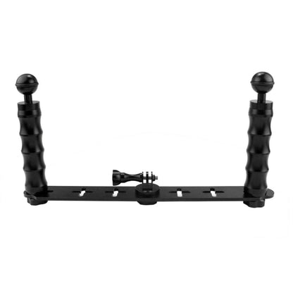 Soporte PULUZ Buceo monopié para selfies de aluminio CNC de doble mano para GoPro Hero12 Black / Hero11 /10/9/8/7/6/5, Insta…