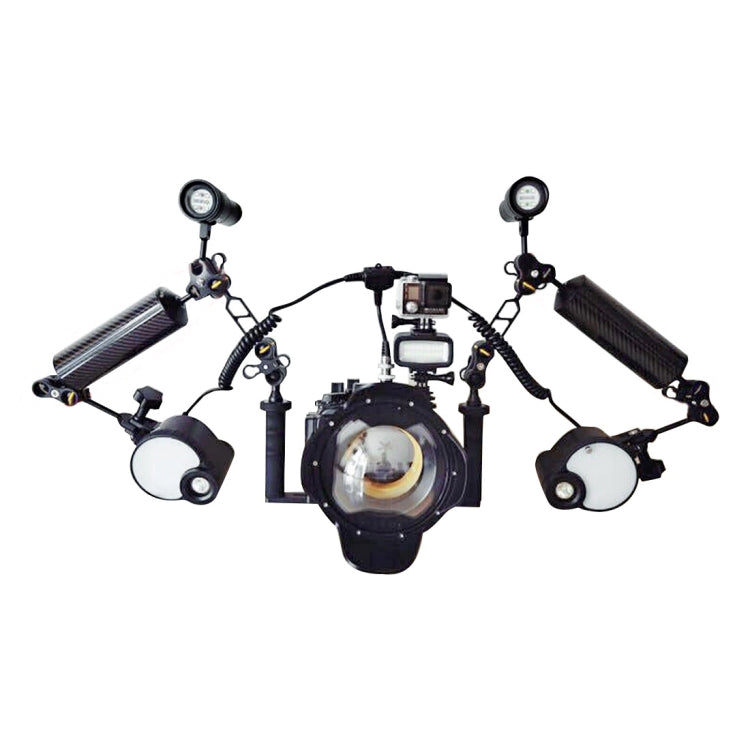 Soporte PULUZ Buceo monopié para selfies de aluminio CNC de doble mano para GoPro Hero12 Black / Hero11 /10/9/8/7/6/5, Insta…