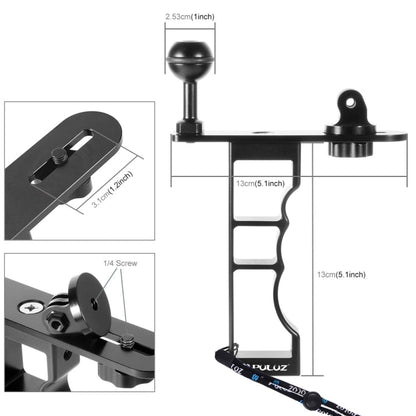 Soporte PULUZ CNC Aluminio para fotografía de buceo con una sola mano Soporte de mano, Compatible con, GoPro NEW HERO / HERO…