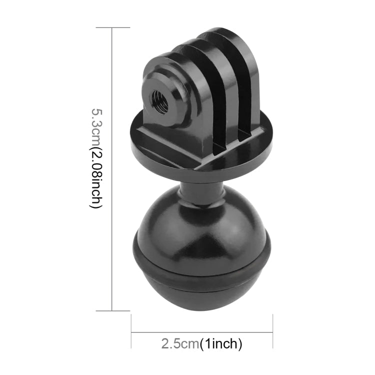 Soporte adaptador de cabeza de bola de aluminio CNC PULUZ para GoPro Hero12 Black / Hero11 /10/9/8/7/6/5, Insta360 Ace / Ace…