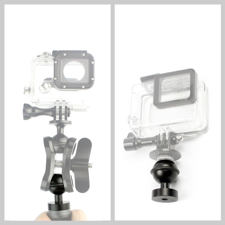 Soporte adaptador de cabeza de bola de aluminio CNC PULUZ para GoPro Hero12 Black / Hero11 /10/9/8/7/6/5, Insta360 Ace / Ace…