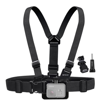 Correa de pecho PULUZ ajustable para cinturón de montaje en el cuerpo con soporte de gancho en J y tornillo largo para GoPro…