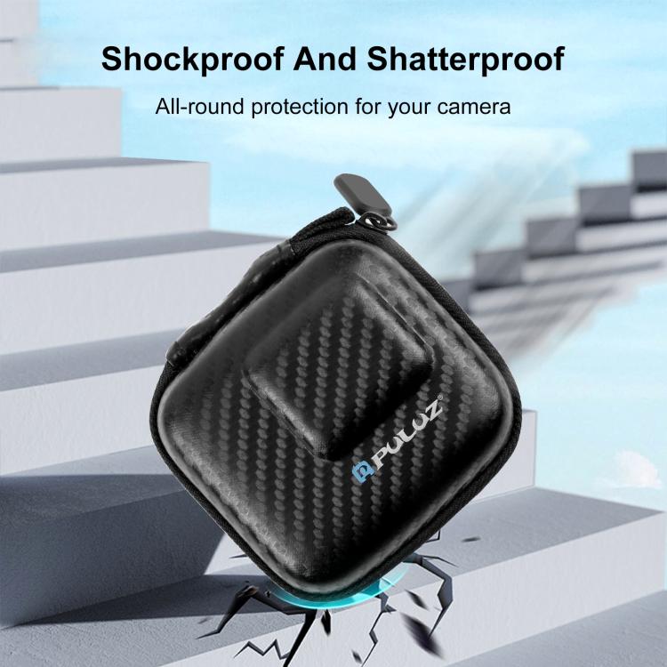 Bolsa de almacenamiento Mini portátil de fibra de carbono PULUZ, GoPro, Mijia, Xiaoyi y otras cámaras de tamaño similar para…