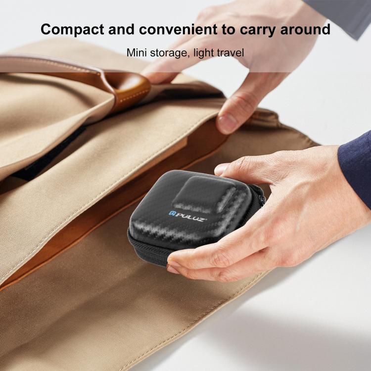 Bolsa de almacenamiento Mini portátil de fibra de carbono PULUZ, GoPro, Mijia, Xiaoyi y otras cámaras de tamaño similar para…