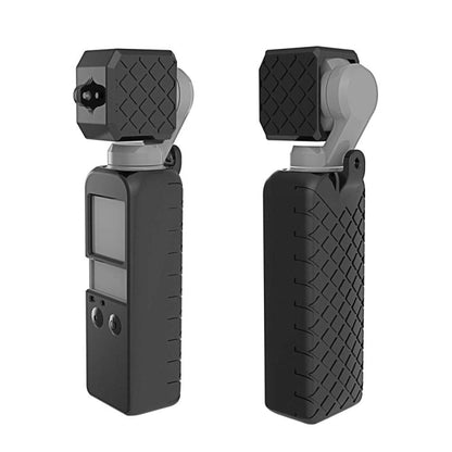 Juego de fundas de silicona PULUZ 2 en 1 con textura de diamante para DJI Osmo Pocket (Negro)