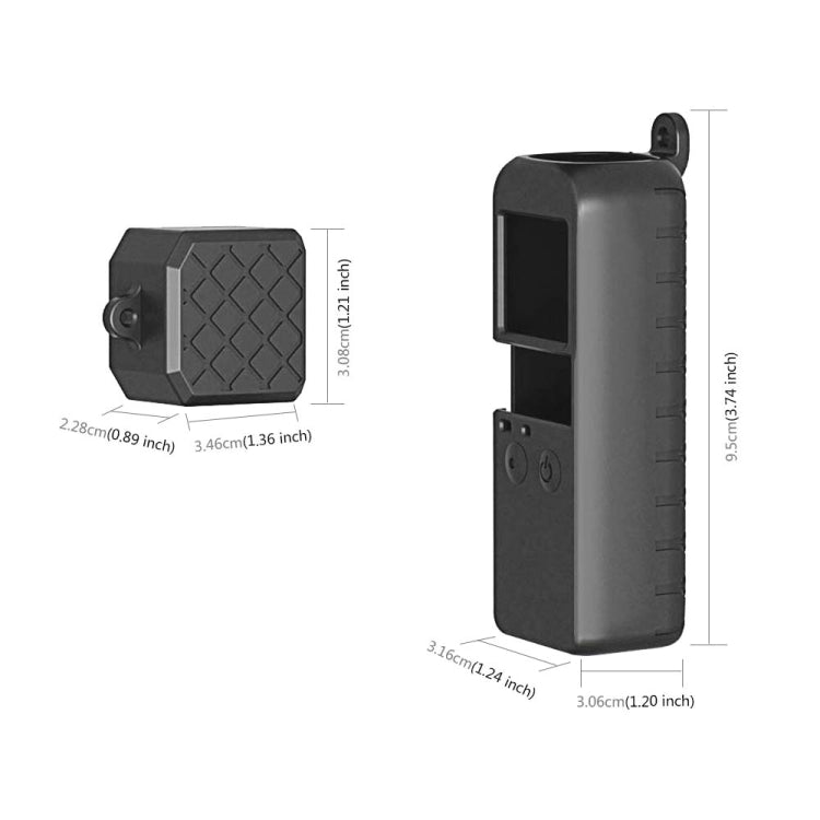 Juego de fundas de silicona PULUZ 2 en 1 con textura de diamante para DJI Osmo Pocket (Negro) — imagen 4