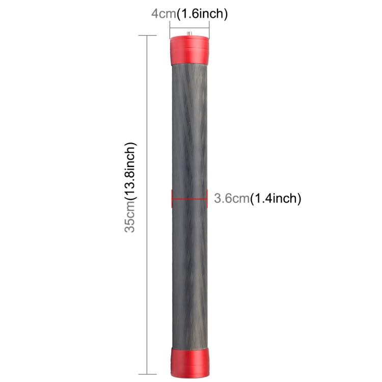 Varilla extensible de varilla monopié de extensión de fibra de carbono, longitud: 35 cm (rojo) — imagen 3