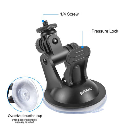 Soporte de ventosa PULUZ para automóvil con tornillo, adaptador de montaje para trípode y bolsa de almacenamiento para GoPro…