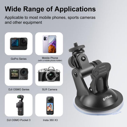 Soporte de ventosa PULUZ para automóvil con tornillo, adaptador de montaje para trípode y bolsa de almacenamiento para GoPro…