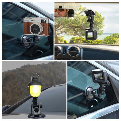 Soporte de ventosa PULUZ para automóvil con tornillo, adaptador de montaje para trípode y bolsa de almacenamiento para GoPro…