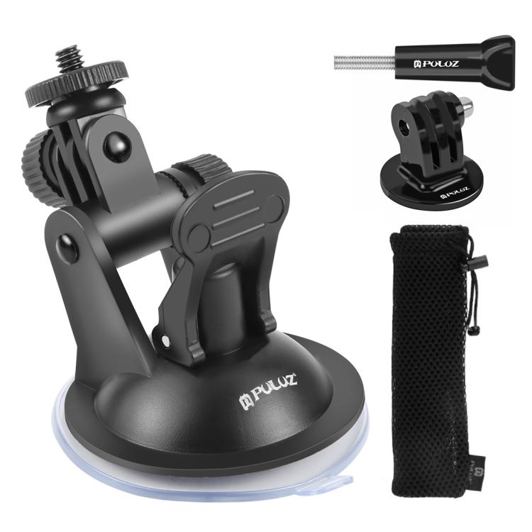 Soporte de ventosa PULUZ para automóvil con tornillo, adaptador de montaje para trípode y bolsa de almacenamiento para GoPro…
