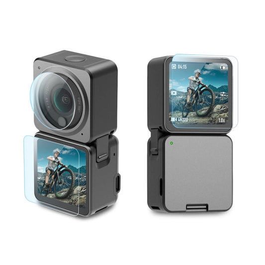 Lente Puluz 3 en 1 + Pantalla LCD delantera y trasera 9H 2.5D Película de vidrio templado