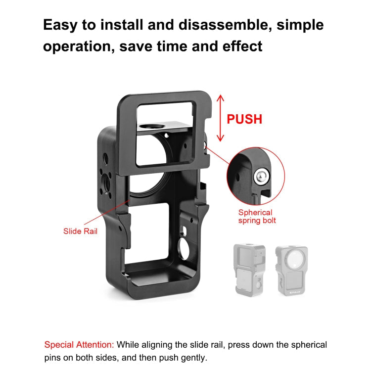 Jaula protectora de aleación de aluminio CNC de carcasa puluz (Negro) — imagen 4