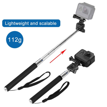 Monopié selfie de mano extensible PULUZ para GoPro Hero12 Black / Hero11 /10/9/8/7/6/5, Insta360 Ace / Ace Pro, y otras cáma…
