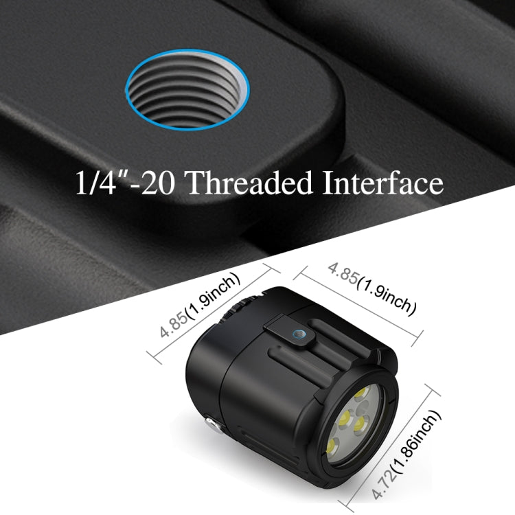 PULUZ Luz de relleno para fotografía LED subacuática de 40 m 1000 LM 3,7 V / 1100 mAh Luz de buceo para GoPro Hero12 Black /…
