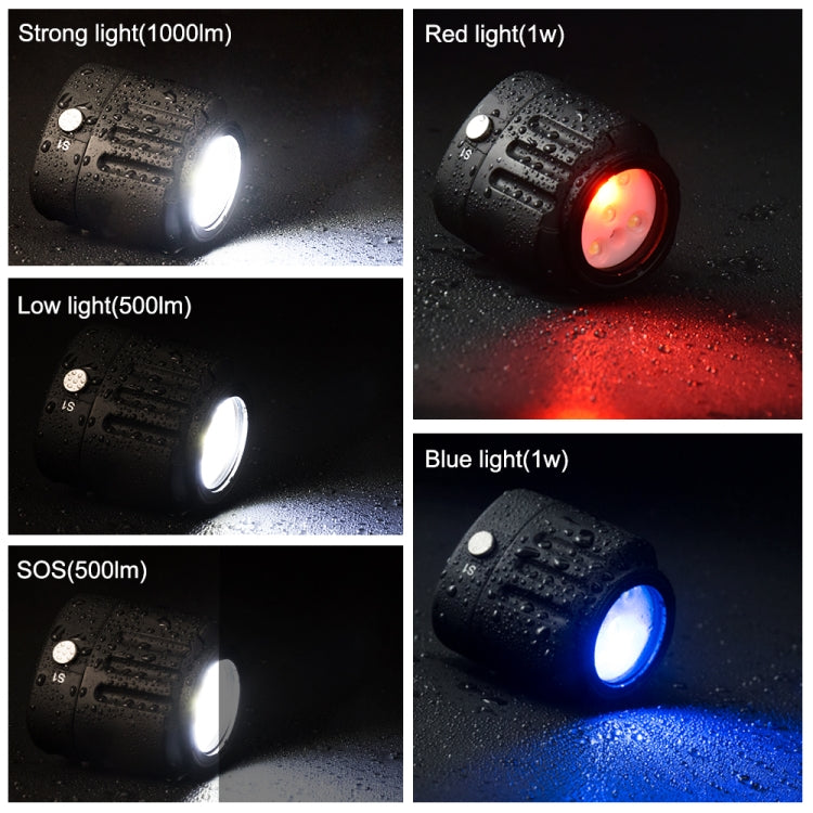 PULUZ Luz de relleno para fotografía LED subacuática de 40 m 1000 LM 3,7 V / 1100 mAh Luz de buceo para GoPro Hero12 Black /…