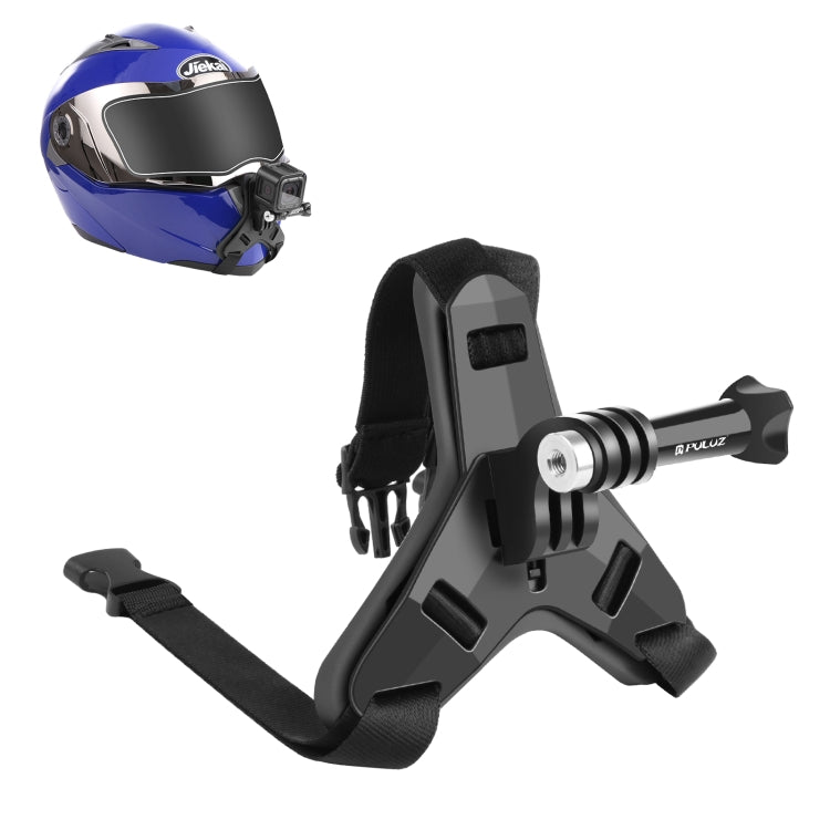 PULUZ MOTORCYCLE CASCO CHIN START MOUTE PARA GOPRO, OSMO Acción y otras cámaras de acción (Negro) para DJI Osmo