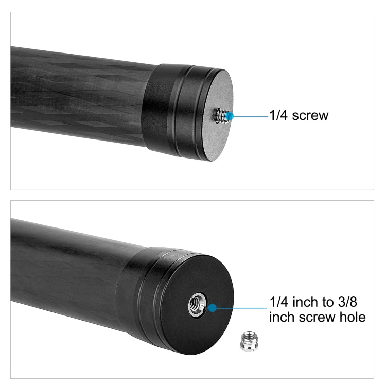 PULUZ 21 cm Extensión de fibra de carbono Monopod Stick (Negro) — imagen 4