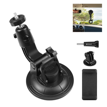 Soporte de ventosa para auto PULUZ con abrazadera para teléfono/tornillo/adaptador de trípode