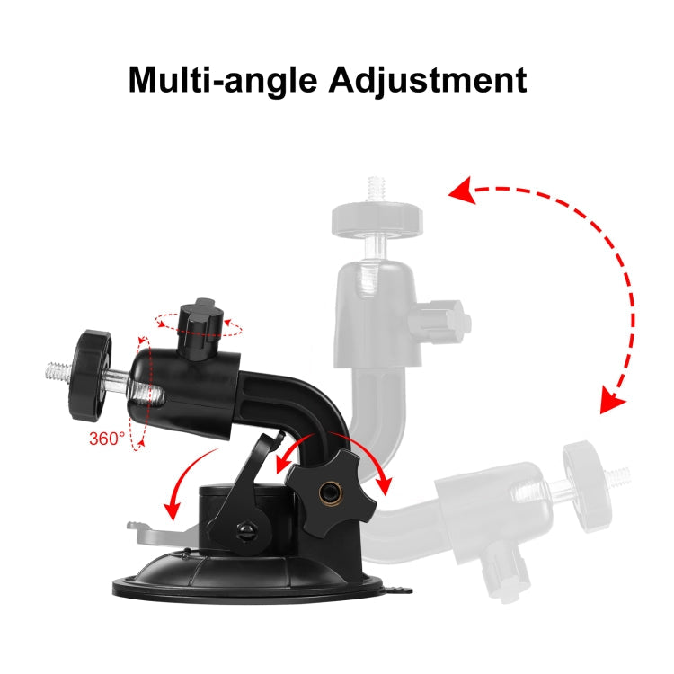 Soporte de ventosa para auto PULUZ con abrazadera para teléfono/tornillo/adaptador de trípode — imagen 4