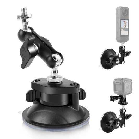 Soporte de ventosa con brazo mágico PULUZ mejorado de 1/4 de pulgada (negro)