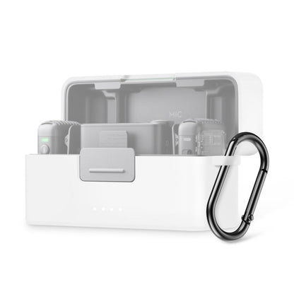 Funda protectora de silicona a prueba de rayones para el estuche de carga PULUZ de para DJI Mic 2 (blanca)