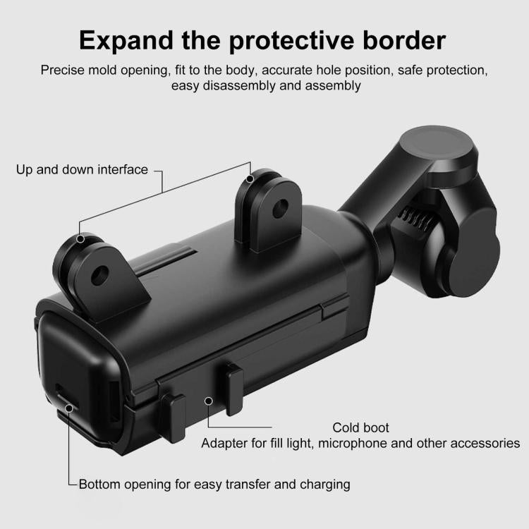 Marco de protección de plástico PULUZ Soporte adaptador de zapata fría de expansión para DJI Osmo Pocket 3 (negro) — imagen 3