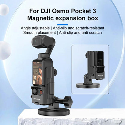 Marco protector PULUZ, soporte de escritorio magnético, base ajustable en ángulo para DJI Osmo Pocket 3 (negro) — imagen 3
