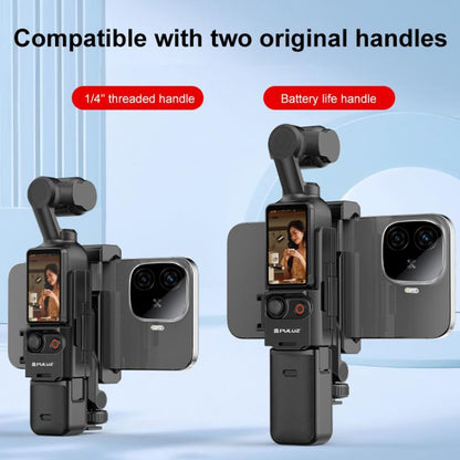 Marco Abrazadera de expansión para teléfono con protector PULUZ, compatible con trípode para DJI Osmo Pocket 3 (negro) — ima…