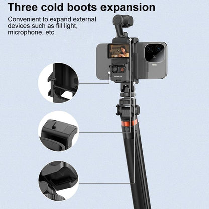 Marco Abrazadera de expansión para teléfono con protector PULUZ, compatible con trípode para DJI Osmo Pocket 3 (negro) — ima…