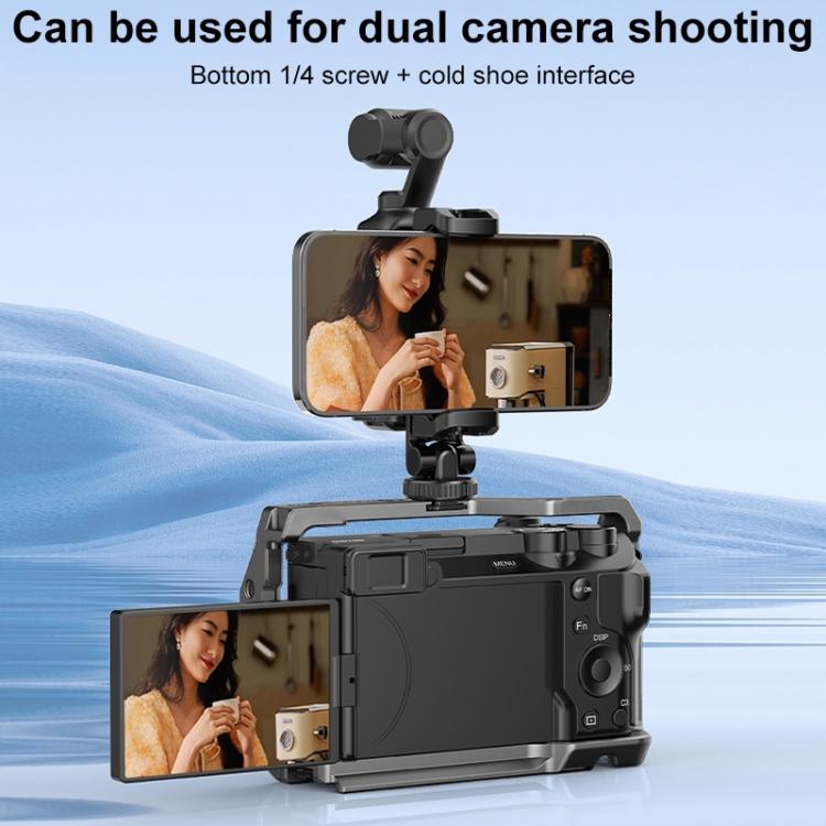 Marco Abrazadera de expansión para teléfono con protector PULUZ, compatible con trípode para DJI Osmo Pocket 3 (negro) — ima…