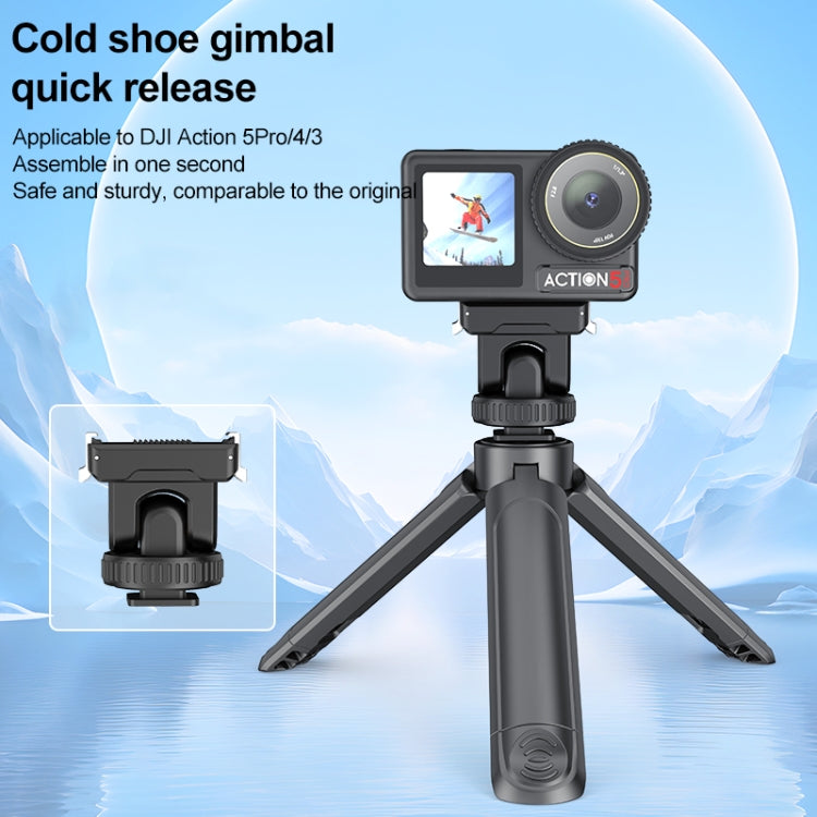 Base de liberación Adaptador de rápida para zapata fría PULUZ para DJI Osmo Action 5 (negro) — imagen 3