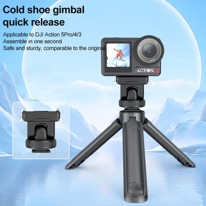Base de liberación Adaptador de rápida para zapata fría PULUZ para DJI Osmo Action 5 (negro) — imagen 3