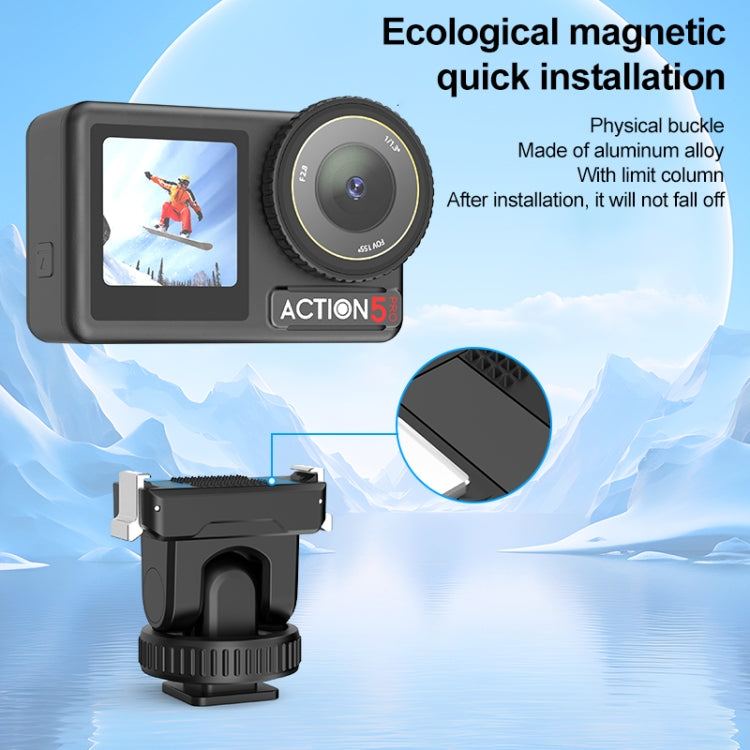 Base de liberación Adaptador de rápida para zapata fría PULUZ para DJI Osmo Action 5 (negro) — imagen 4