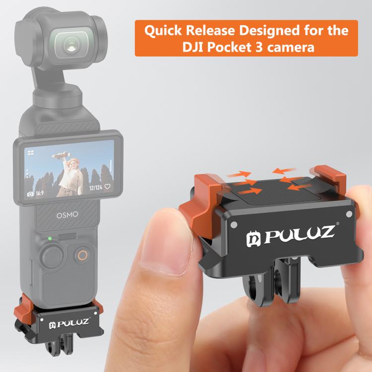 Adaptador de montaje de liberación rápida PULUZ para DJI Osmo Pocket 3 (negro) — imagen 7