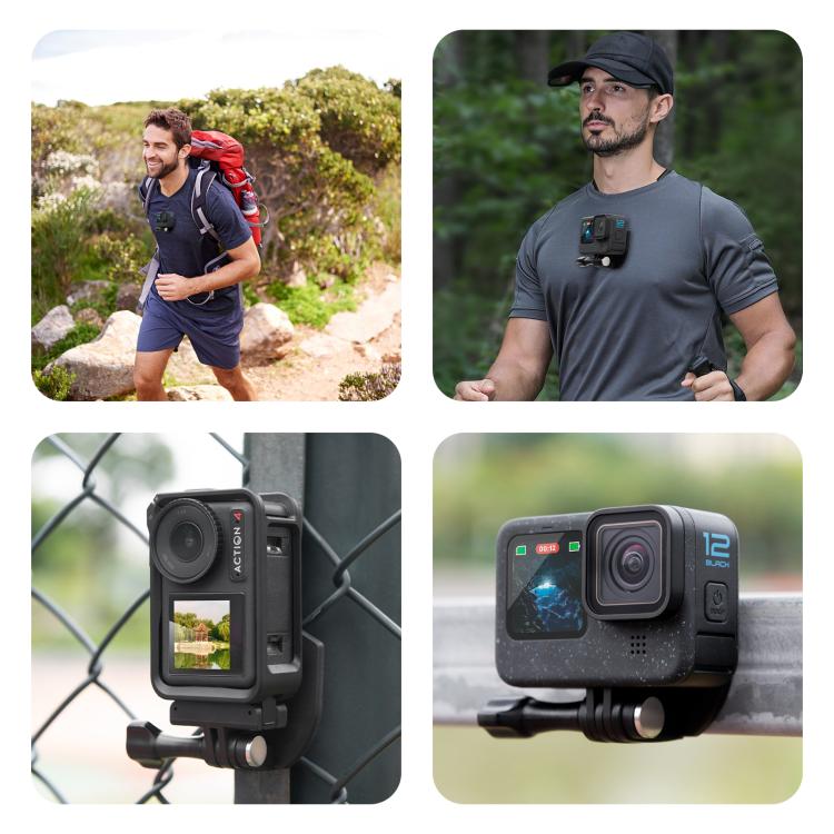 Soporte magnético para cuello para cámara de acción PULUZ Correa para el cuello Vlog POV para DJI Osmo Action (negro) — imag…