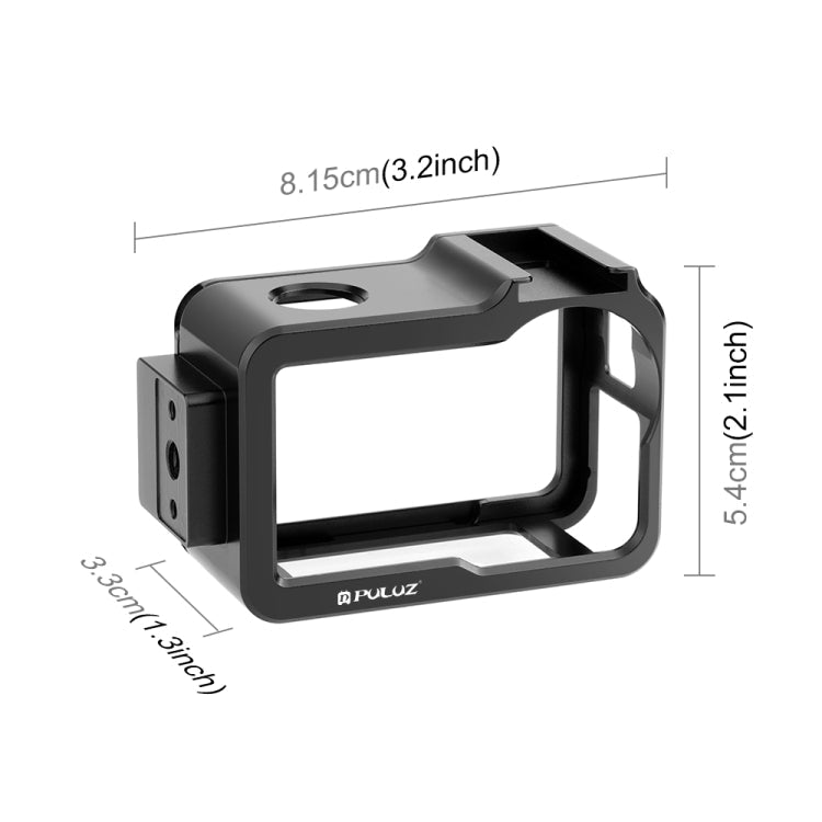Marco adaptador de expansión de jaula de metal PULUZ con zapata fría para DJI Osmo Action 5 (negro) — imagen 3