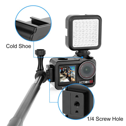Marco adaptador de expansión de jaula de metal PULUZ con zapata fría para DJI Osmo Action 5 (negro) — imagen 4