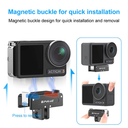 Base metálica de liberación rápida magnética PULUZ para DJI Osmo Action 5 (negra) — imagen 4