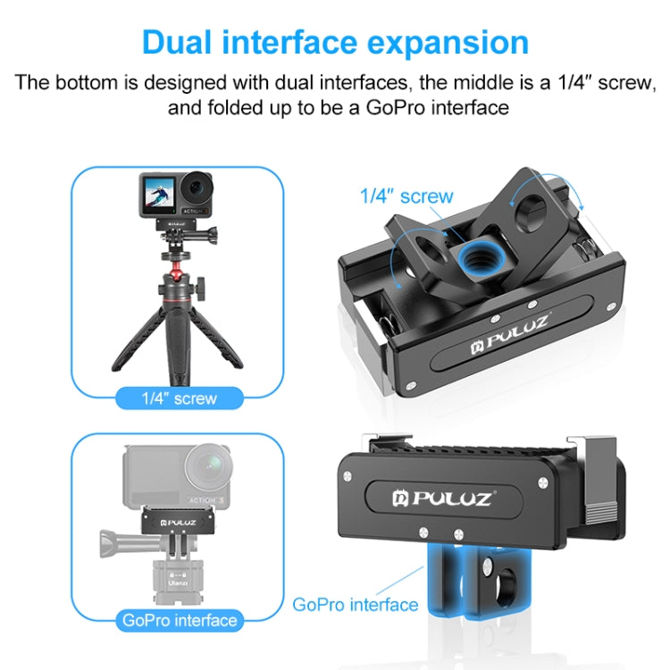 Base metálica de liberación rápida magnética PULUZ para DJI Osmo Action 5 (negra) — imagen 5