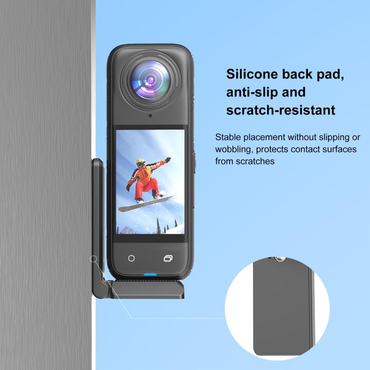 Base de montaje magnético plegable PULUZ en L para Insta360 X4 / X5 / Pocket 3 (negro) — imagen 6