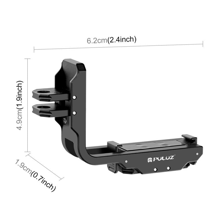 Soporte magnético en L de metal de liberación rápida, disparo vertical y horizontal para DJI Osmo Action 5 (negro) — imagen 4