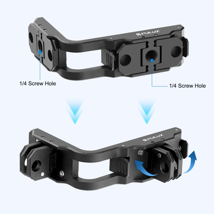 Soporte magnético en L de metal de liberación rápida, disparo vertical y horizontal para DJI Osmo Action 5 (negro) — imagen 5