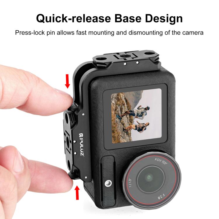 Soporte magnético en L de metal de liberación rápida, disparo vertical y horizontal para DJI Osmo Action 5 (negro) — imagen 7