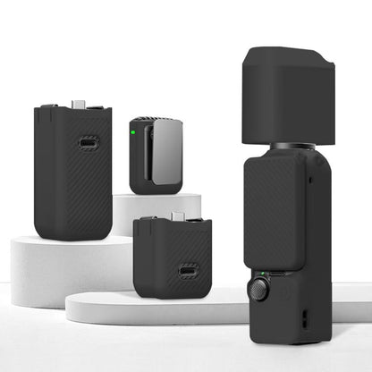 Lente PULUZ 6 en 1 Cuerpo Mango Pantalla Micrófono Cubierta de silicona TPU para DJI Osmo Pocket 3 (Negro)