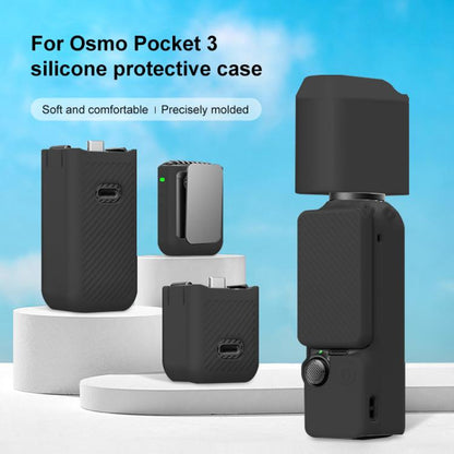 Lente PULUZ 6 en 1 Cuerpo Mango Pantalla Micrófono Cubierta de silicona TPU para DJI Osmo Pocket 3 (Negro) — imagen 2