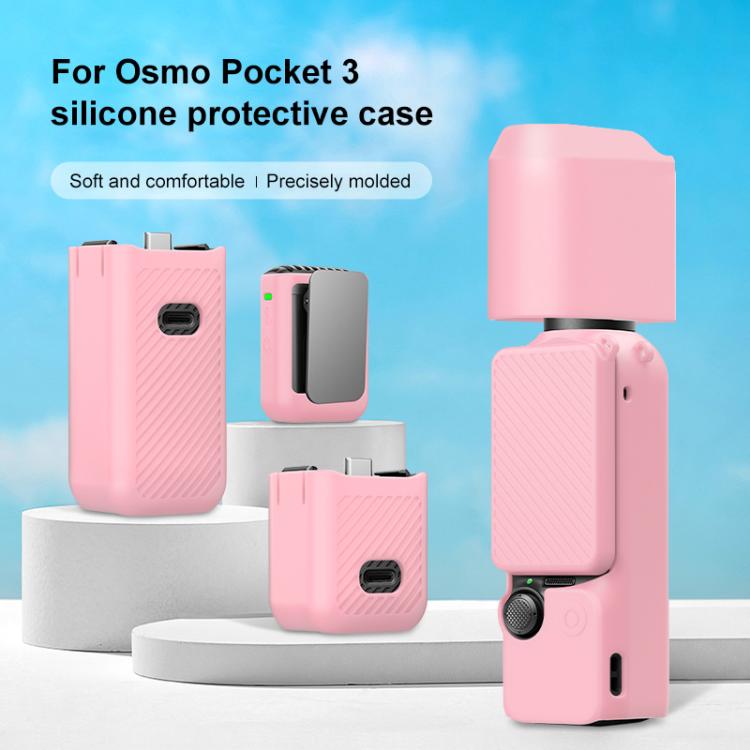 Lente PULUZ 6 en 1 Cuerpo Mango Pantalla Micrófono Funda de silicona TPU para DJI Osmo Pocket 3 (Rosa) — imagen 2