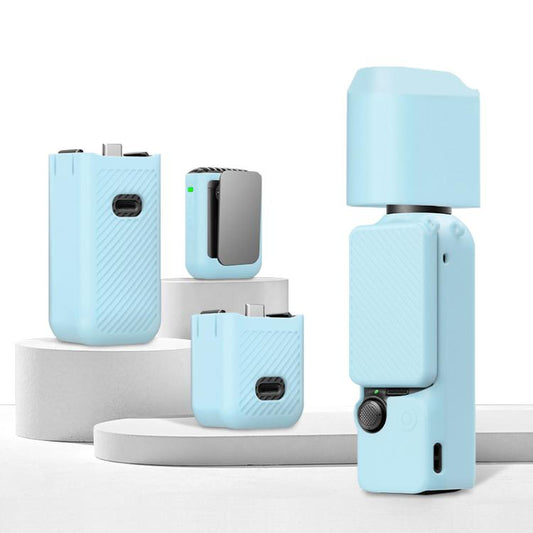 Lente PULUZ 6 en 1 Cuerpo Mango Pantalla Micrófono Funda de silicona TPU para DJI Osmo Pocket 3 (Verde)