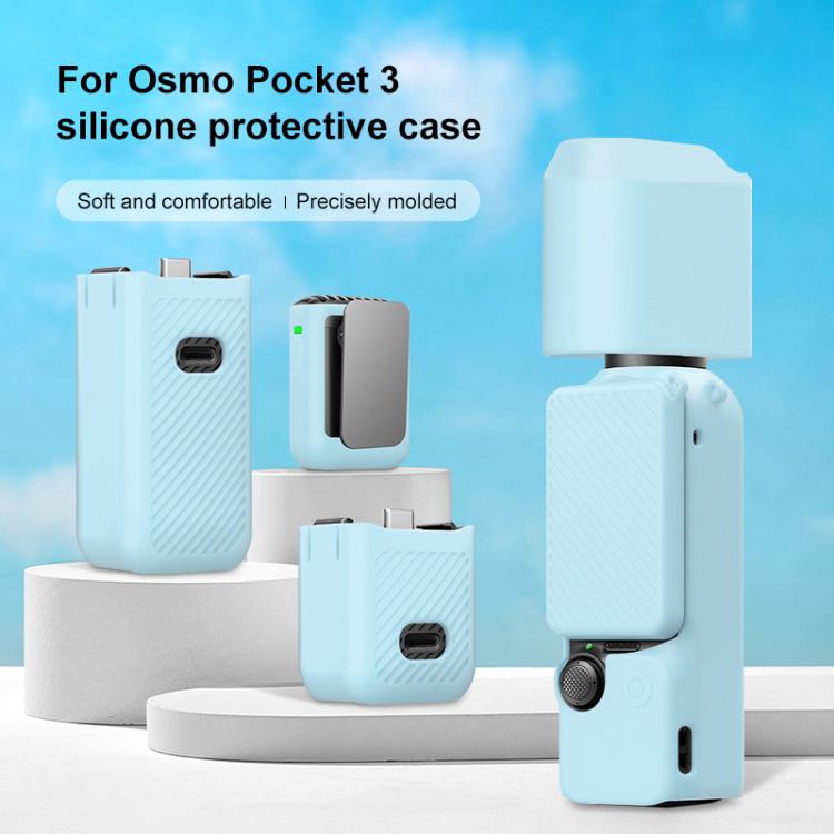 Lente PULUZ 6 en 1 Cuerpo Mango Pantalla Micrófono Funda de silicona TPU para DJI Osmo Pocket 3 (Verde) — imagen 2