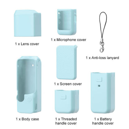 Lente PULUZ 6 en 1 Cuerpo Mango Pantalla Micrófono Funda de silicona TPU para DJI Osmo Pocket 3 (Verde) — imagen 11